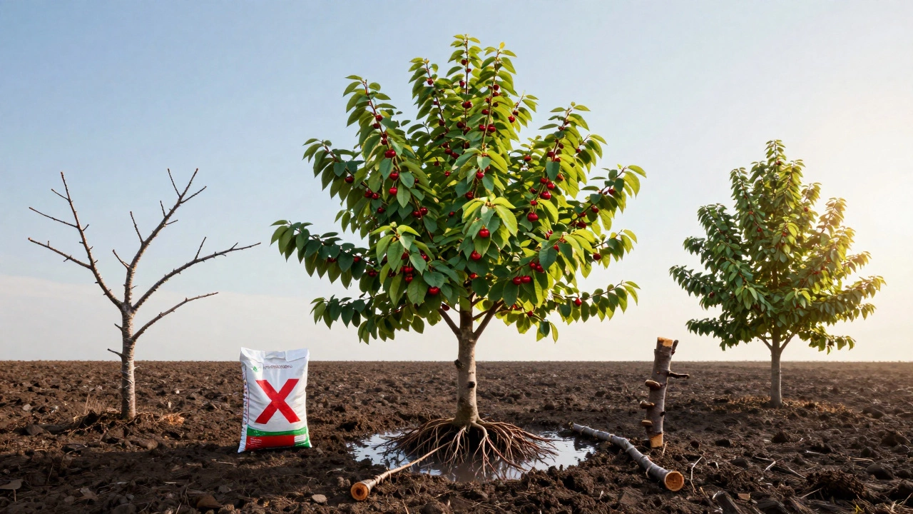 Пять ошибок ухода за вишней: заморозки, залив, азот, неправильная обрезка, отсутствие опылителя.