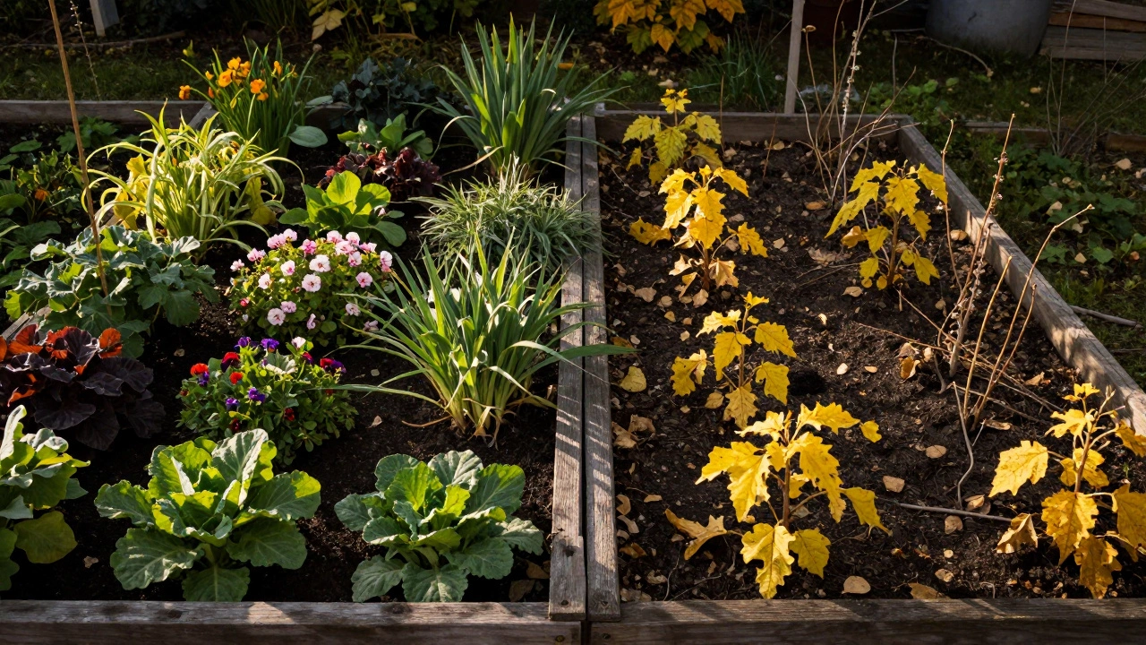 Сравнение здоровых и больных растений